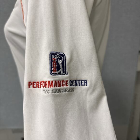 RLX Ralph Lauren TPC Sawgrass Quarter Zip Performance Top White Orange Women S - Picture 9 of 12